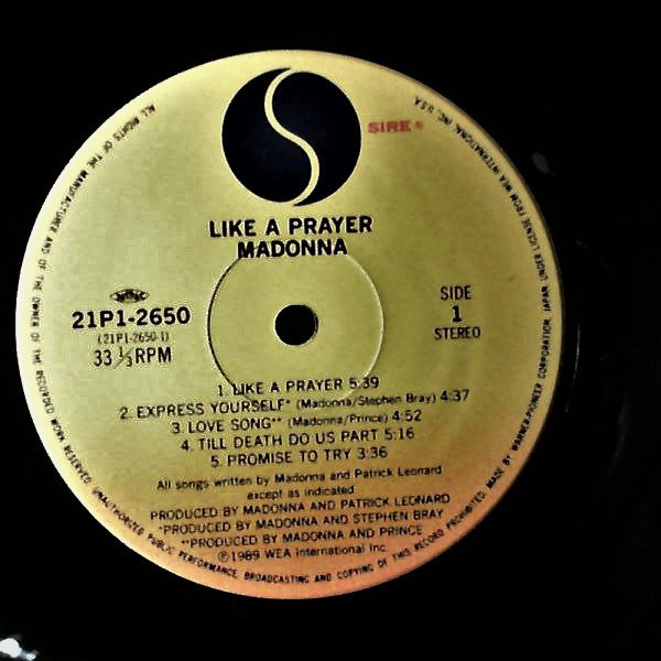 Release: Like A Prayer-Vinyl-Japan-1989-21P1-2650-1027995
