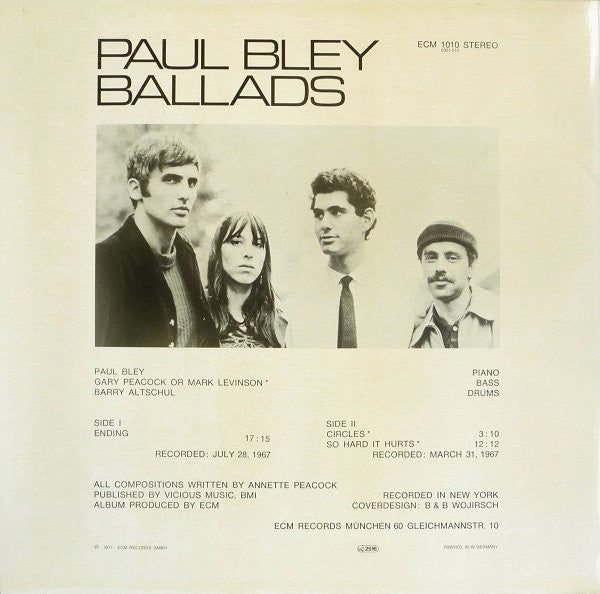Release: Ballads-Vinyl-Germany-None-ECM 1010 ST, 2301 010-5787900