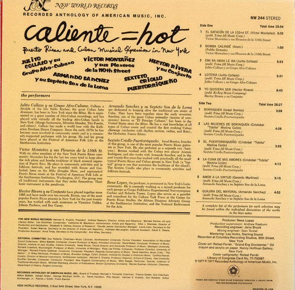 Master Release: Caliente = Hot (Puerto Rican And Cuban Musical Expression In New York) by Various