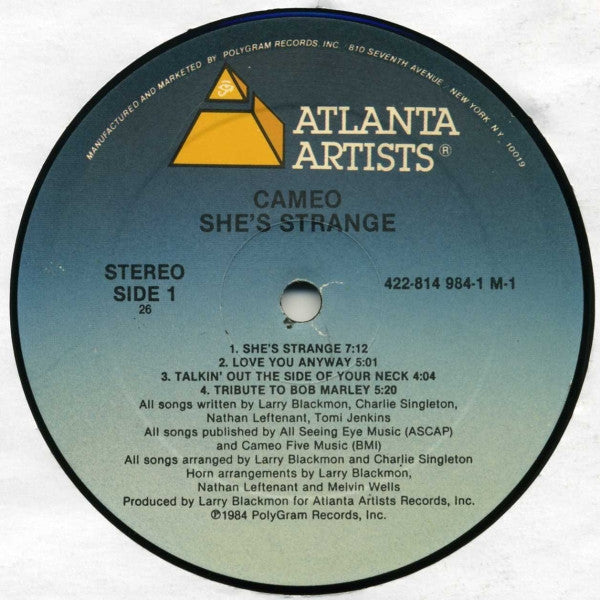 Release: She's Strange-Vinyl-US-1984-814 984-1 M-1, 422-814 984-1 M-1-3556427
