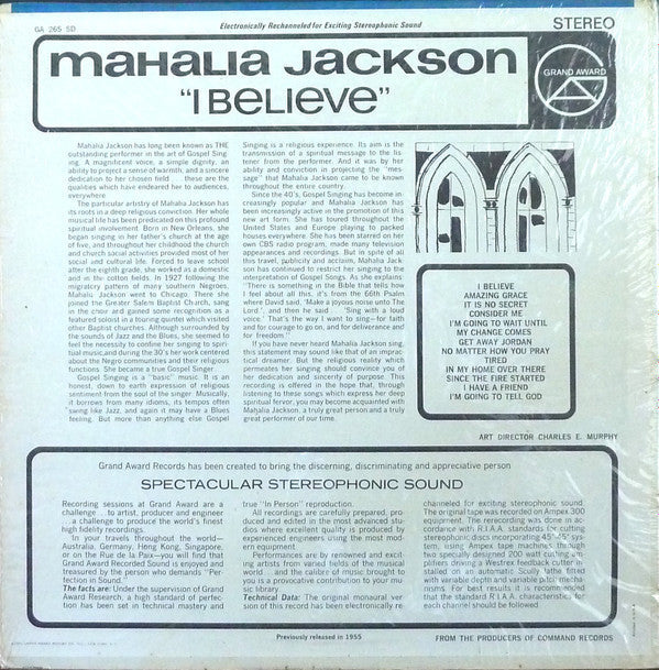 Release: The World's Greatest Gospel Singer-Vinyl-US-1966-GA 265 SD, GA265 SD, G.A.-265-S.D.-2468941