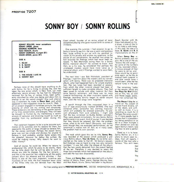Release: Sonny Boy-Vinyl-Japan-1978-SMJ-6589(M), SMJ-6589 M-7634521