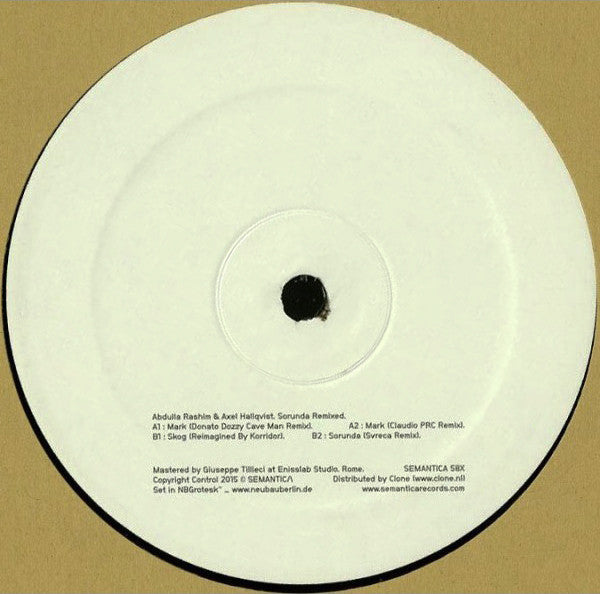 Release: Sorunda Remixed-Vinyl-Spain-2015-SEMANTICA 58X-6871097