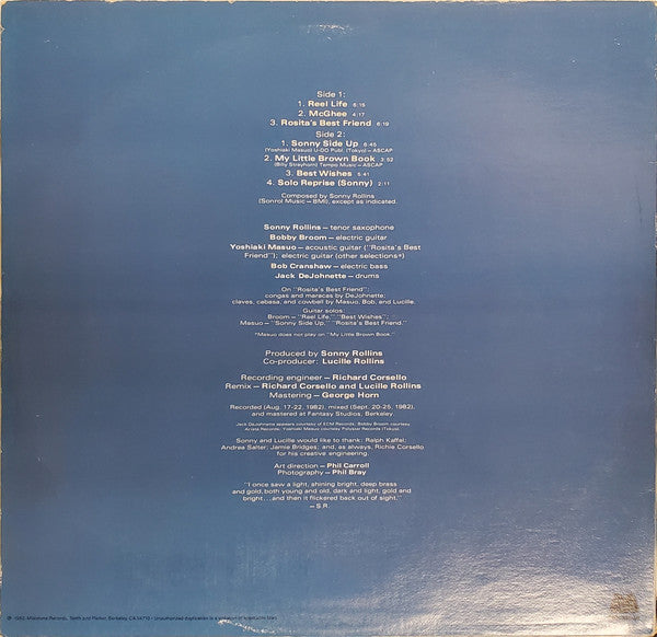 Master Release: Reel Life by Sonny Rollins