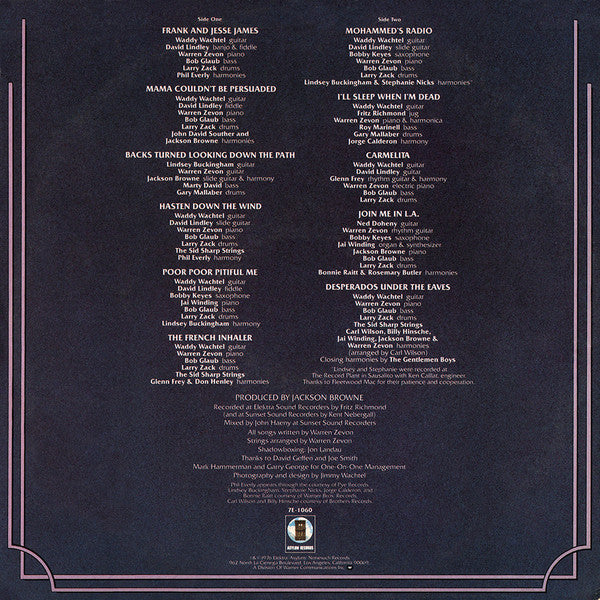 Release: Warren Zevon-Vinyl-US-1976-7E-1060-7612263