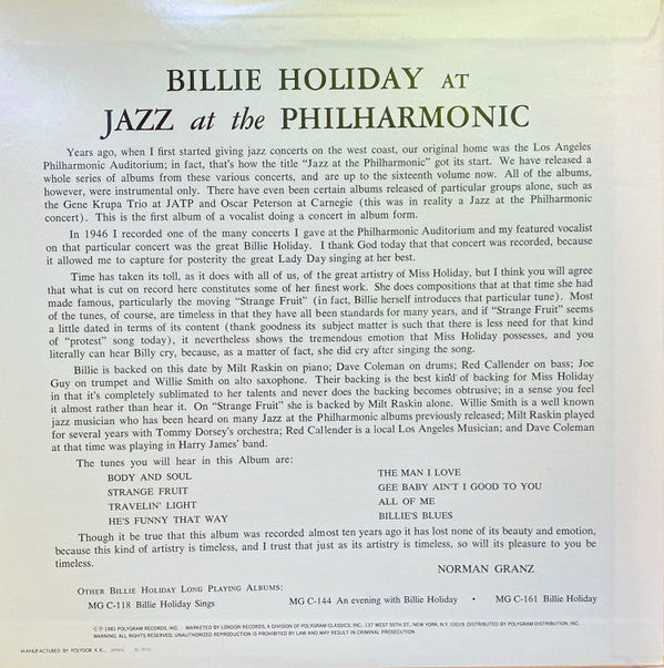 Release: At Jazz At The Philharmonic-Vinyl-Japan-1981-UMV 2520-4115794