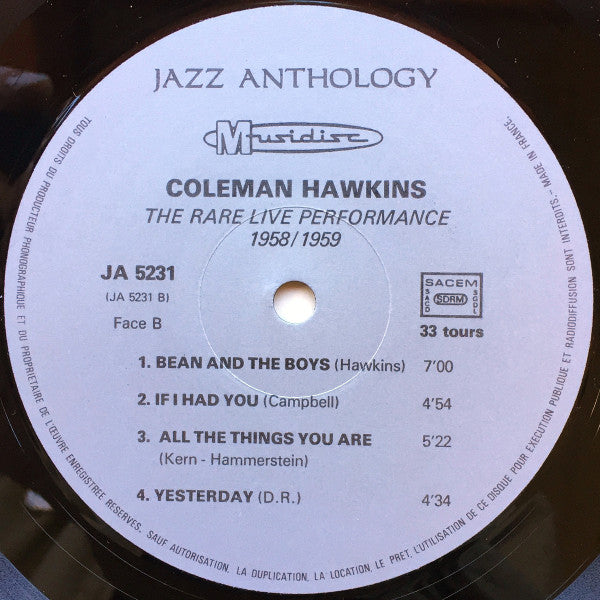 The Rare Live Performance 1958/1959