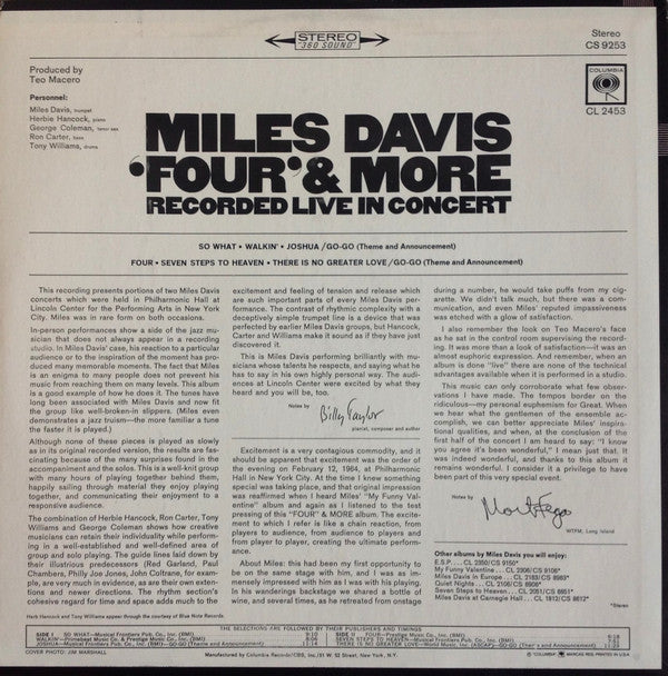 Release: 'Four' & More (Recorded Live In Concert)-Vinyl-US-1973-CS 9253-9461116