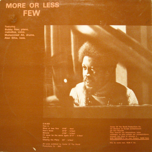 Master Release: More Or Less Few by Bobby Few