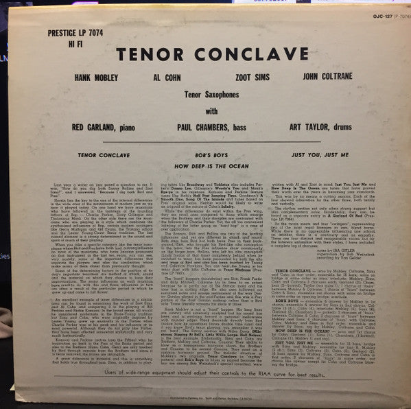Release: Tenor Conclave-Vinyl-US-1984-OJC-127, P-7074-2377823
