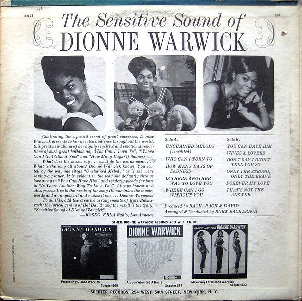 Release: The Sensitive Sound Of Dionne Warwick-Vinyl-US-1965-SPS-528-1685492