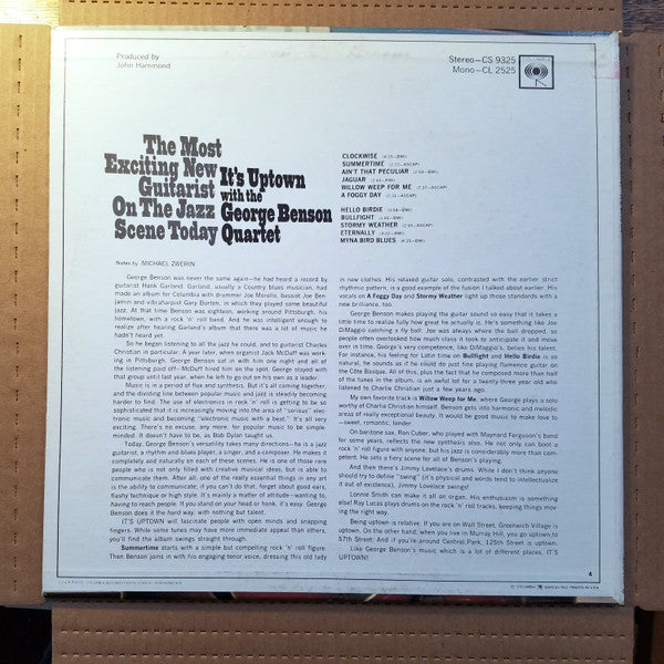 Master Release: It's Uptown by The George Benson Quartet