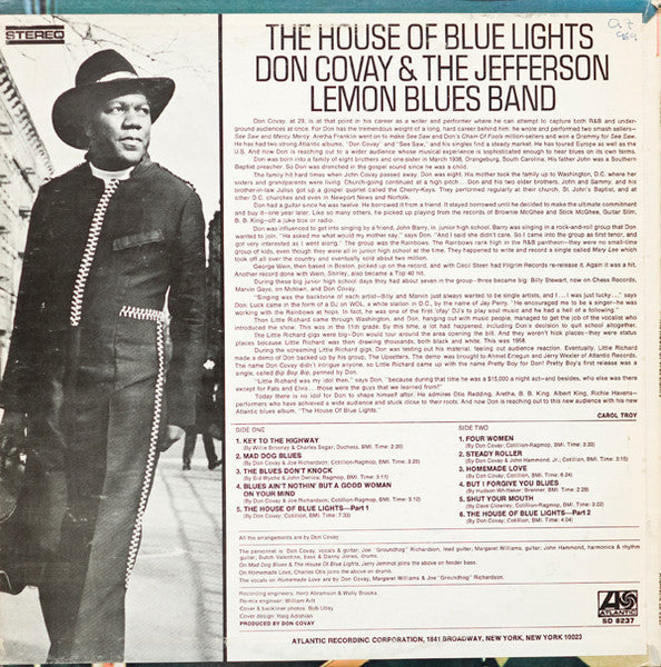 Master Release: The House Of Blue Lights by Don Covay And The Jefferson Lemon Blues Band