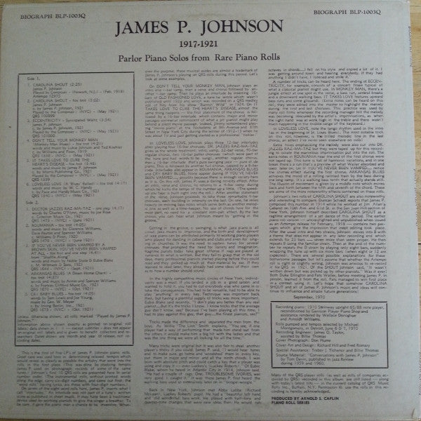 Master Release: 1917-21 by James Price Johnson