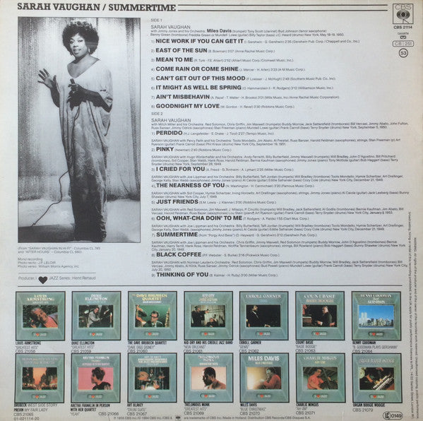Master Release: Summertime by Sarah Vaughan