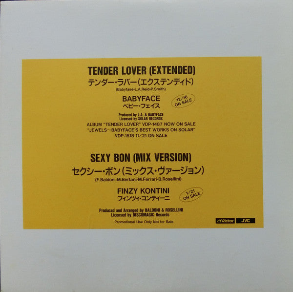 Master Release: Tender Lover (Extended) / Sexy Bon (Mix Version) by Babyface