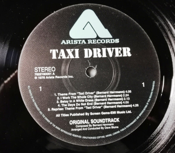 Release: Taxi Driver - Original Soundtrack Recording-Vinyl-UK-None-SVLP0060, 7822190051-1978722