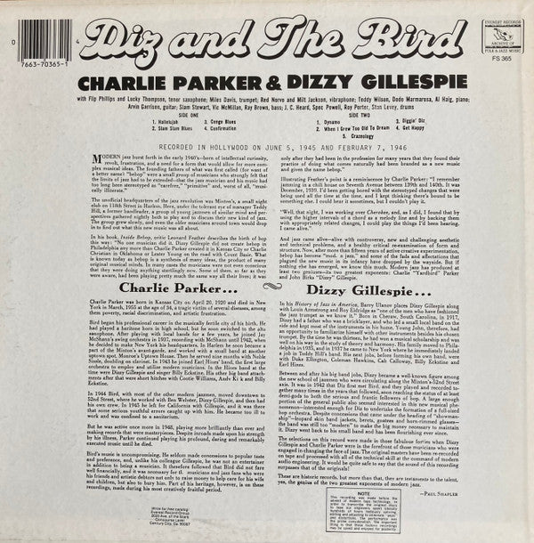 Release: Diz And The Bird-Vinyl-US-1982-FS 365-3950099