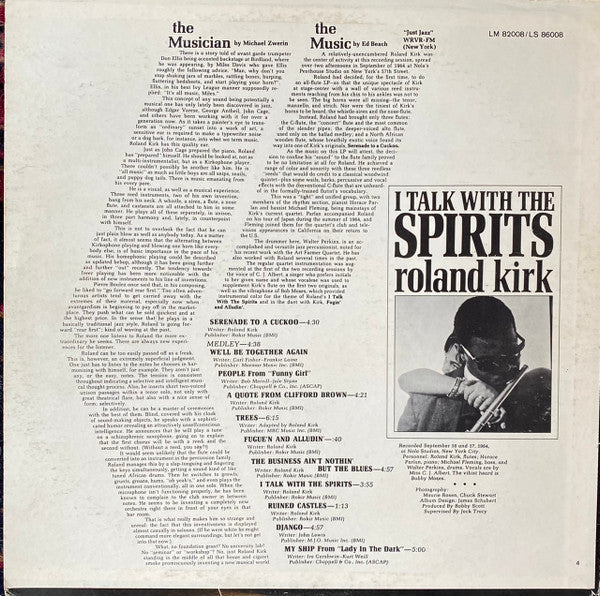 Master Release: I Talk With The Spirits by Roland Kirk