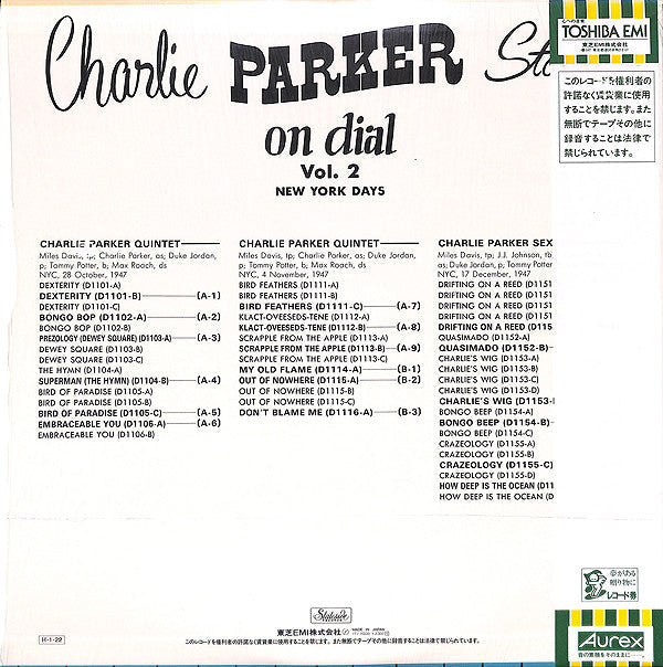 Release: Charlie Parker Story On Dial Volume 2: New York Days-Vinyl-Japan-1985-ITJ-70233, ITJ-70233-7143440