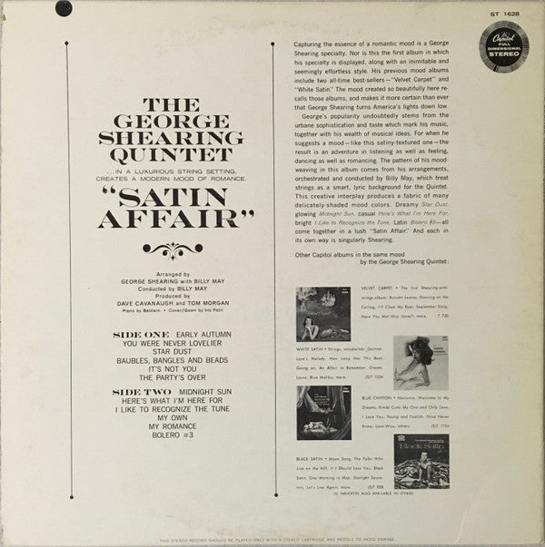 Release: Satin Affair-Vinyl-US-1962-ST-1628, ST 1628-2425306
