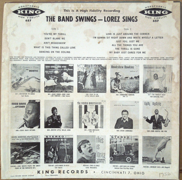 Release: The Band Swings - Lorez Sings-Vinyl-US-1959-657-8051818