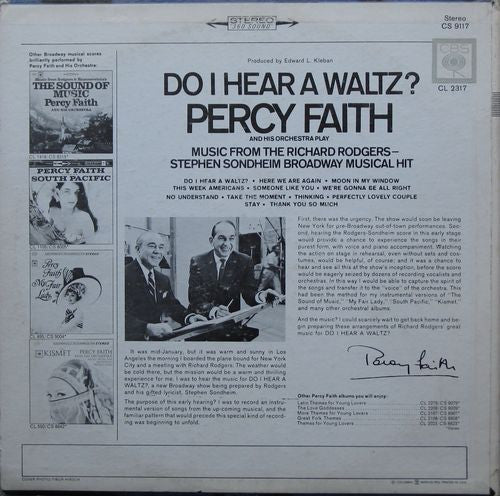 Master Release: Do I Hear A Waltz? by Percy Faith & His Orchestra