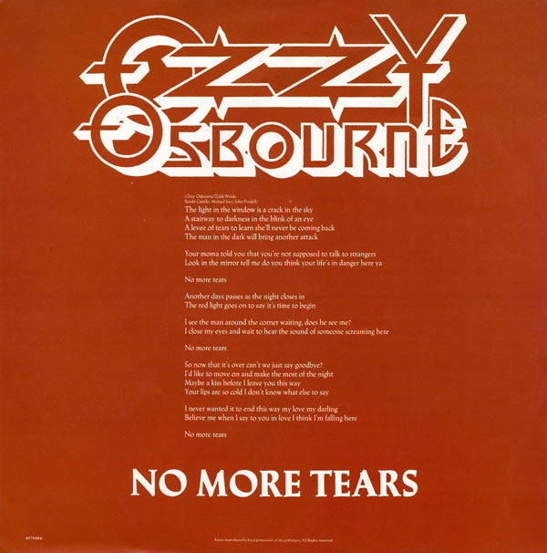 Master Release: No More Tears by Ozzy Osbourne