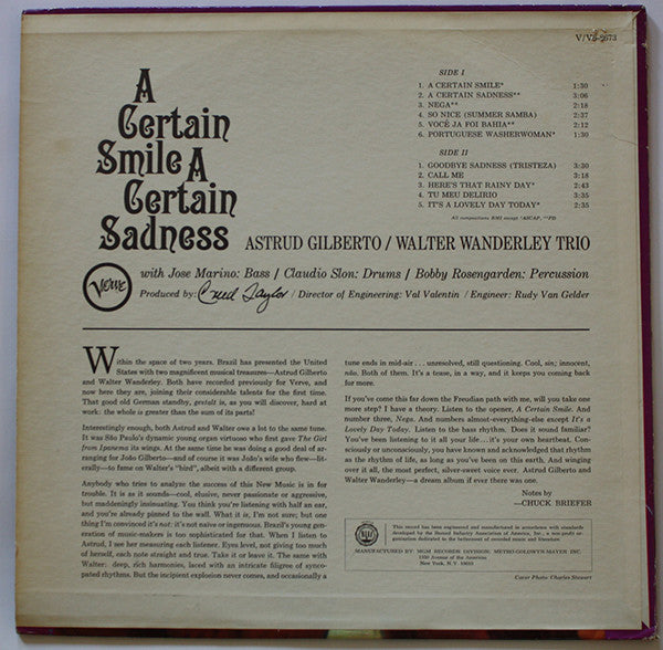 Master Release: A Certain Smile A Certain Sadness by Astrud Gilberto