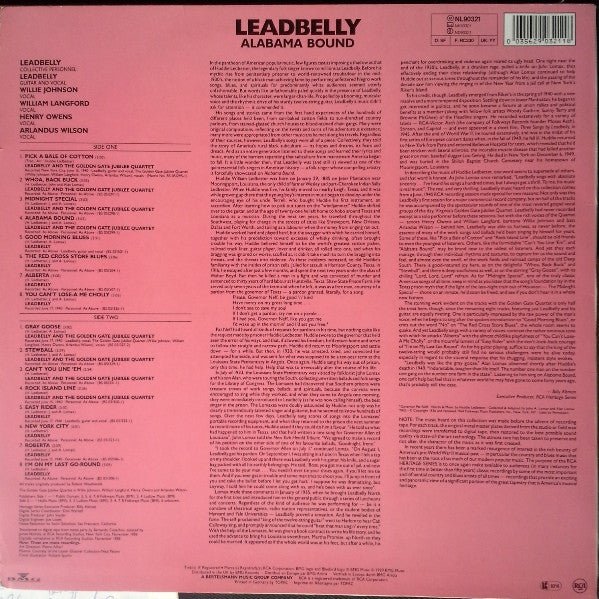 Master Release: Alabama Bound by Leadbelly
