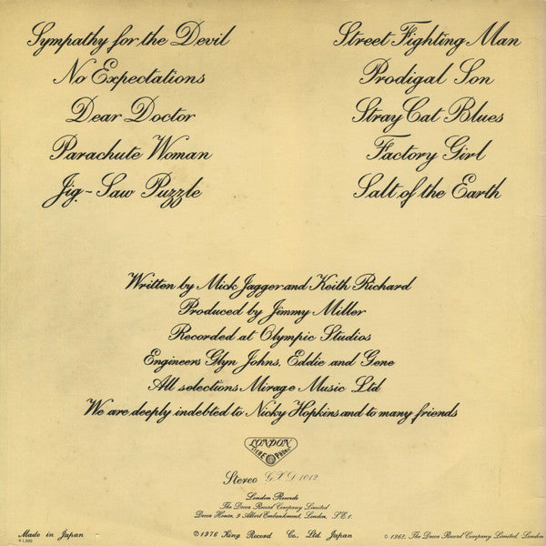 Release: Beggars Banquet-Vinyl-Japan-1980-GXD 1012-6809960