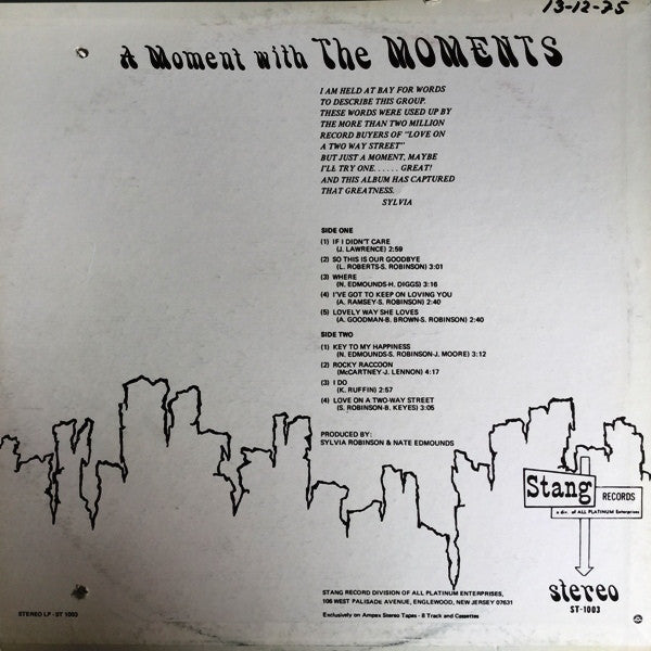 Master Release: A Moment With The Moments by The Moments