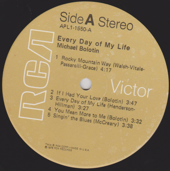 Master Release: Every Day Of My Life by Michael Bolotin