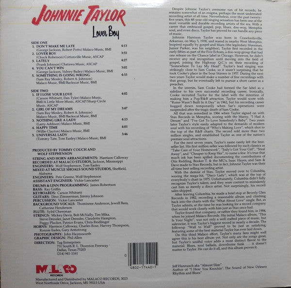 Master Release: Lover Boy by Johnnie Taylor