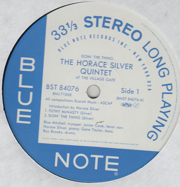 Master Release: Doin' The Thing - At The Village Gate by The Horace Silver Quintet