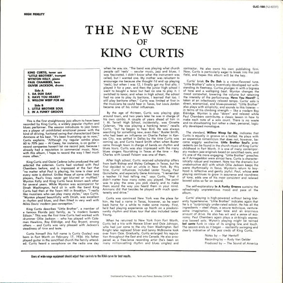 Release: The New Scene Of King Curtis-Vinyl-US-1985-OJC-198, NJ-8237-1381894
