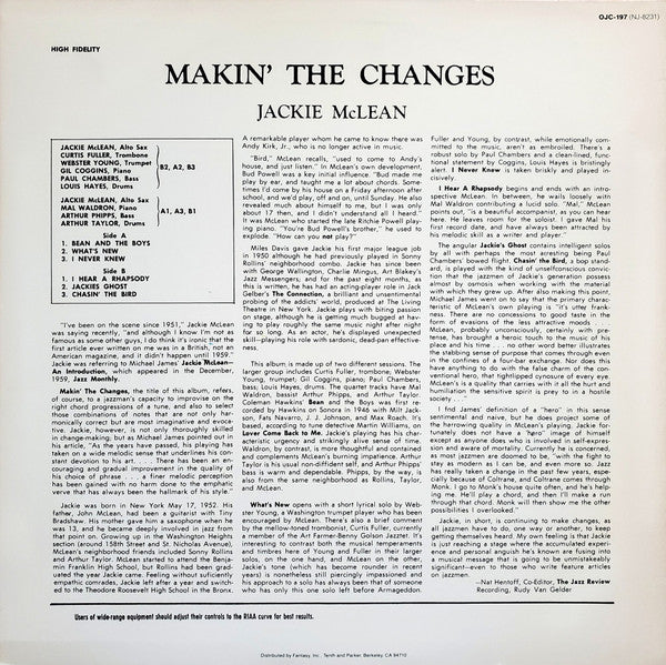 Master Release: Makin' The Changes by Jackie McLean