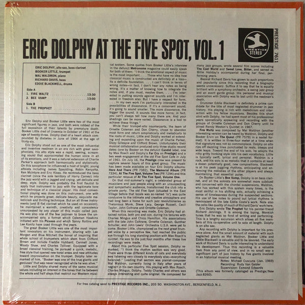 Release: At The Five Spot, Volume 1.-Vinyl-US-None-PRT 7611-4696138
