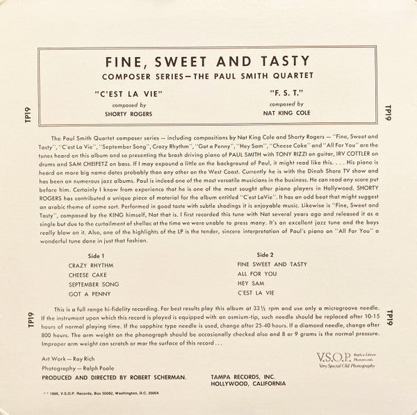Release: Paul Smith Quartet-Vinyl-US-1986-Tampa 19-6806253