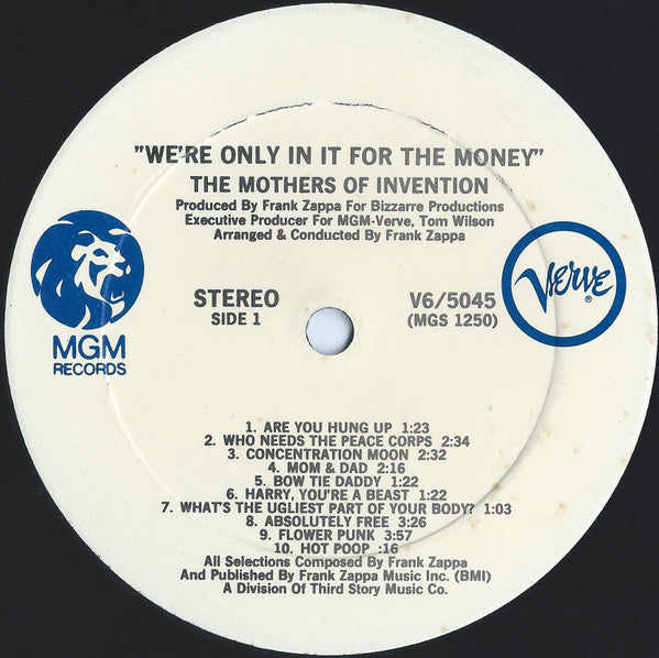 Release: We're Only In It For The Money-Vinyl-US-1974-V6 5045X, V/V6 5045X, V6/5045, MGS 1250-5689981