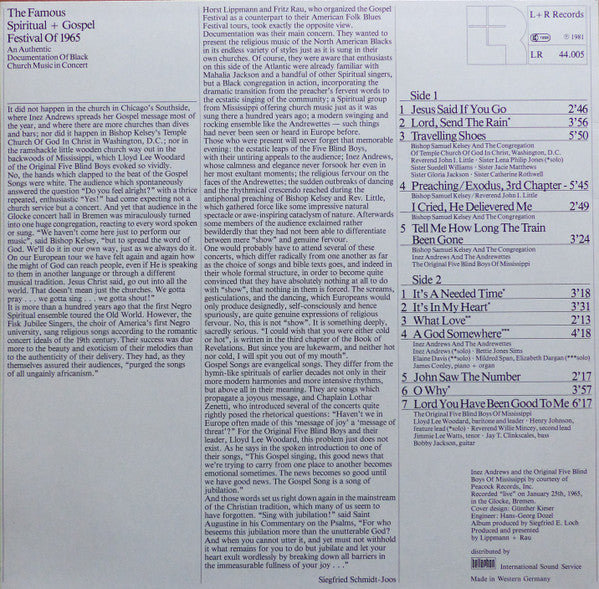 Master Release: Spiritual + Gospel Festival 1965 by Various