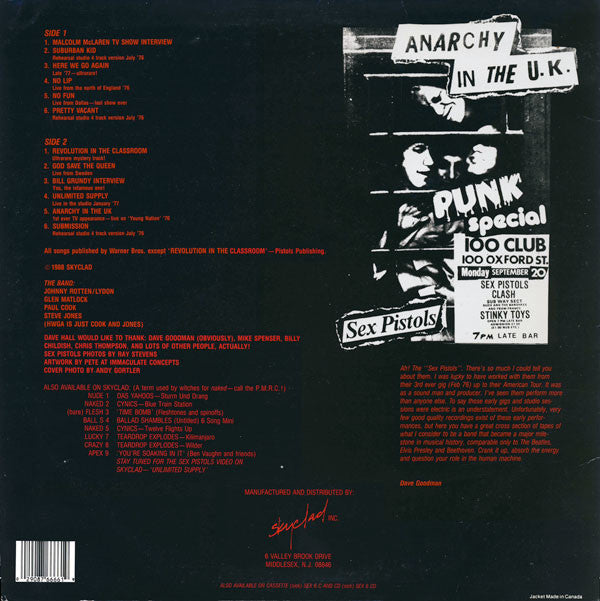 Master Release: We've Cum For Your Children (Wanted: The Goodman Tapes) by Sex Pistols