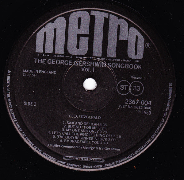 Release: Ella Sings Gershwin-Vinyl, Vinyl, All Media-UK-None-2682 004-2755823