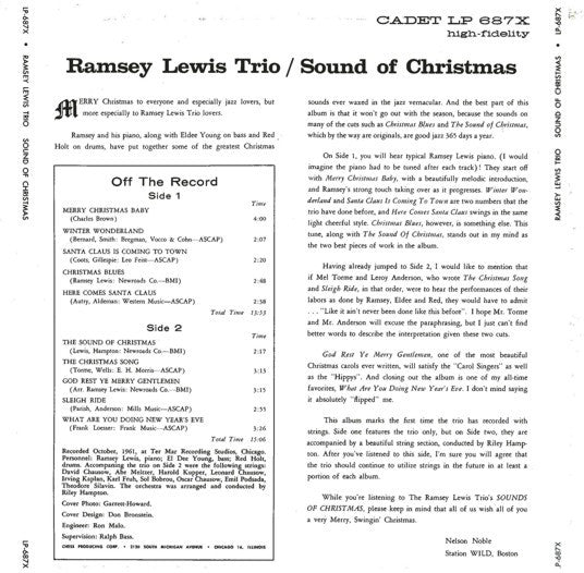 Master Release: Sound Of Christmas by The Ramsey Lewis Trio