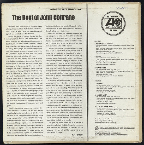 Release: The Best Of John Coltrane-Vinyl-US-1970-SD 1541-1153673