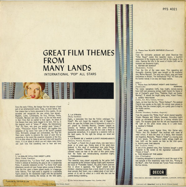 Release: Hit Themes From Foreign Films-Vinyl-UK-1962-PFS 4021-1598377