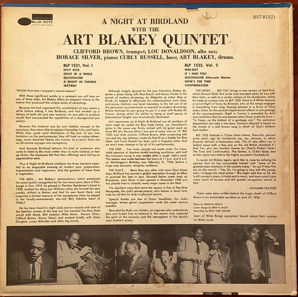 A Night At Birdland, Volume 1