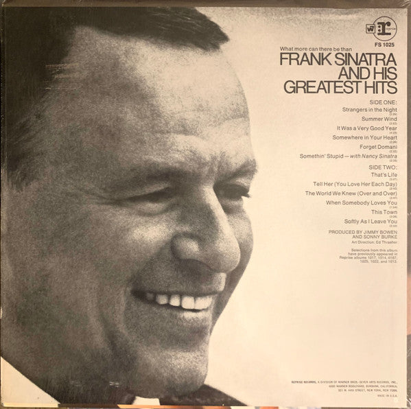 Release: Frank Sinatra's Greatest Hits-Vinyl-US-None-FS 1025-32088351
