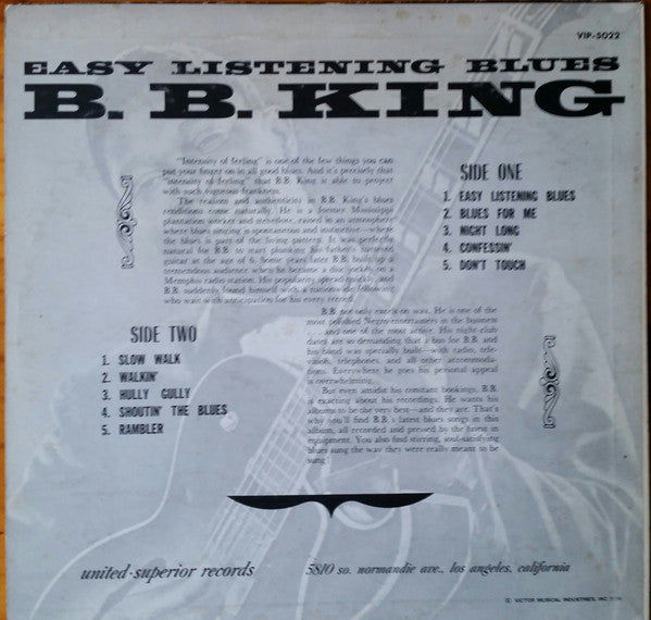 Release: Easy Listening Blues-Vinyl-Japan-1978-VIP-5022-11062717