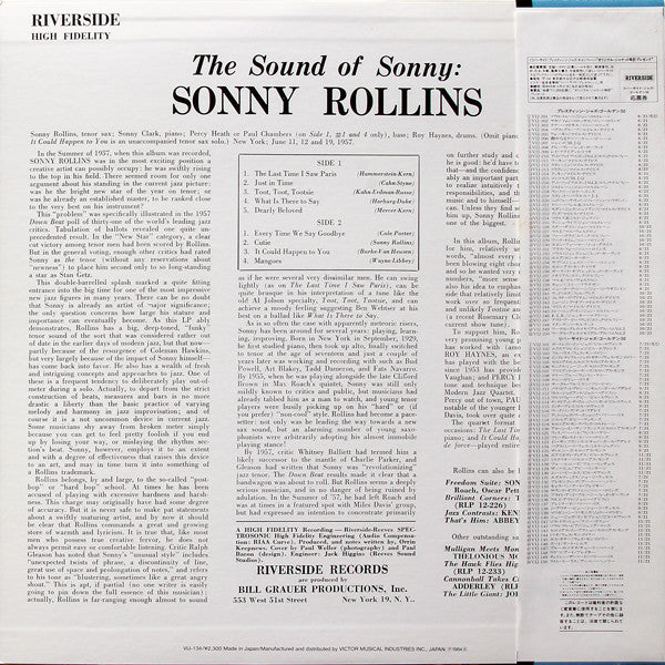 Master Release: The Sound Of Sonny by Sonny Rollins